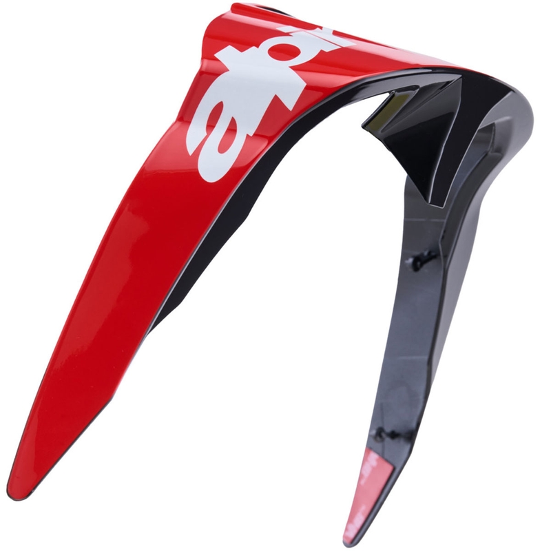 Spoiler aerodinamico per caschi da moto Alpinestars Supertech R10 Arius, profilo standard, rosso fluo-rosso-bianco