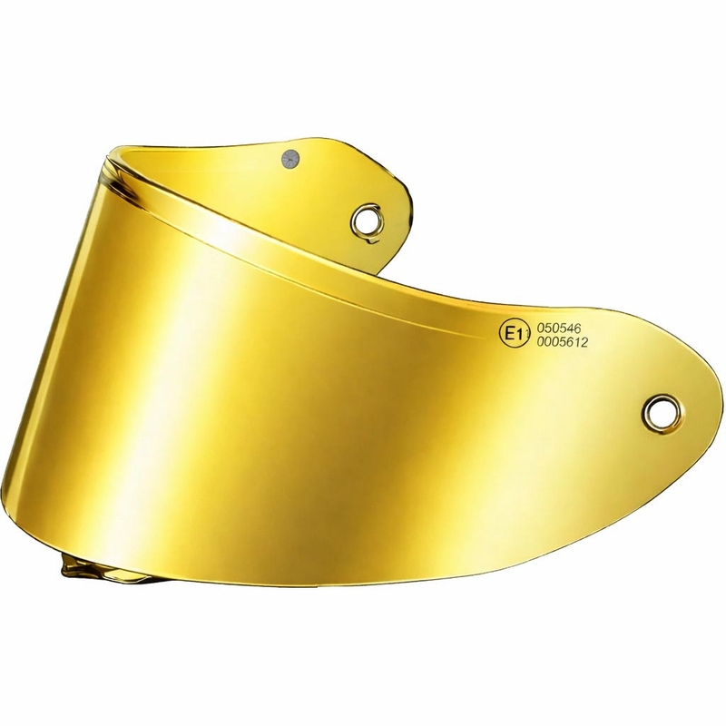Visiera per casco da moto ZED XD1 con predisposizione per pellicola FogCity, effetto specchio oro