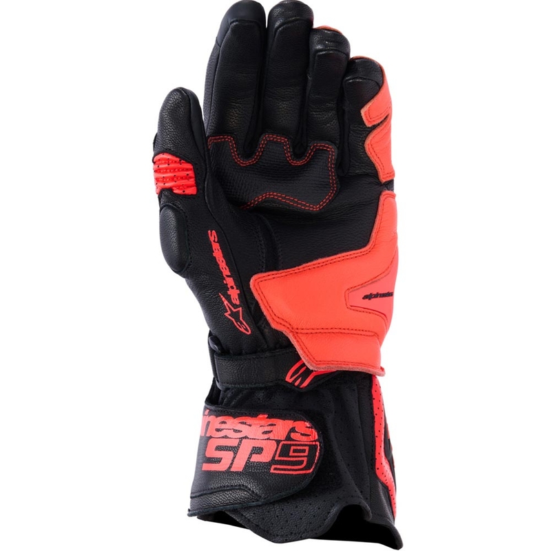 Guanti da moto Alpinestars SP-9 neri-rosso fluo