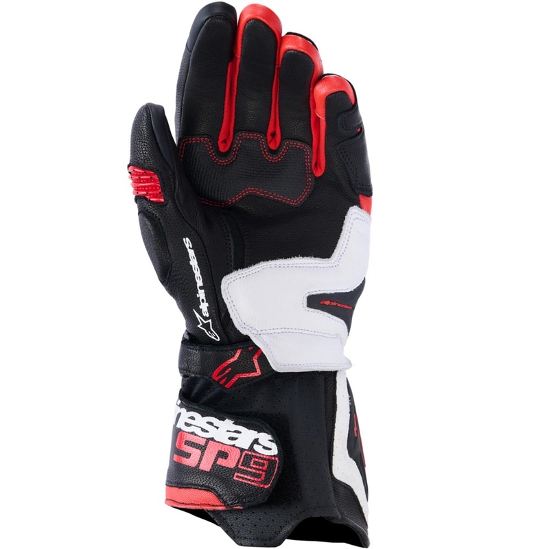 Guanti da moto Alpinestars SP-9 neri-bianchi-rossi