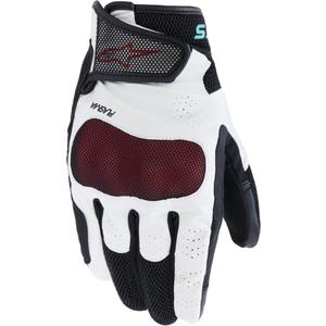 Guanti da moto da donna Alpinestars Stella Mogress Airflow bianco-nero-turchese