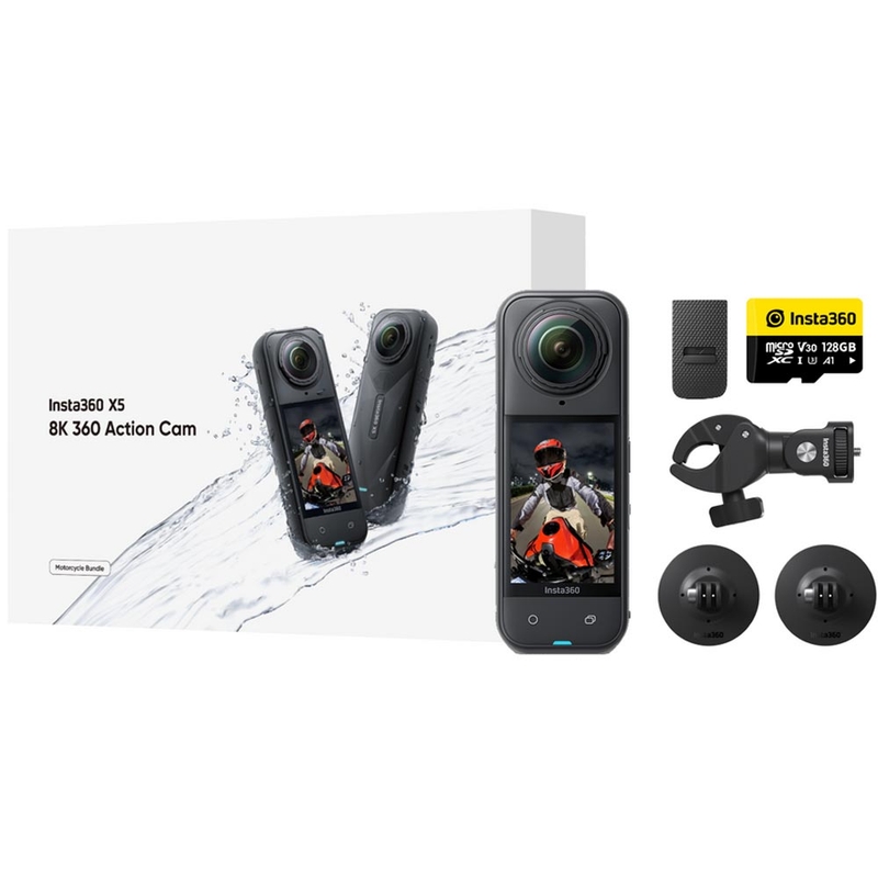 Action camera Insta360 X5 Motorcycle Bundle nera