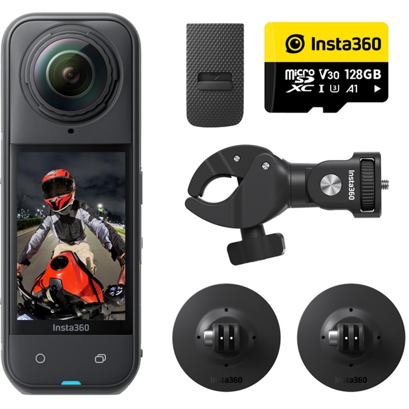 Action camera Insta360 X5 Motorcycle Bundle nera
