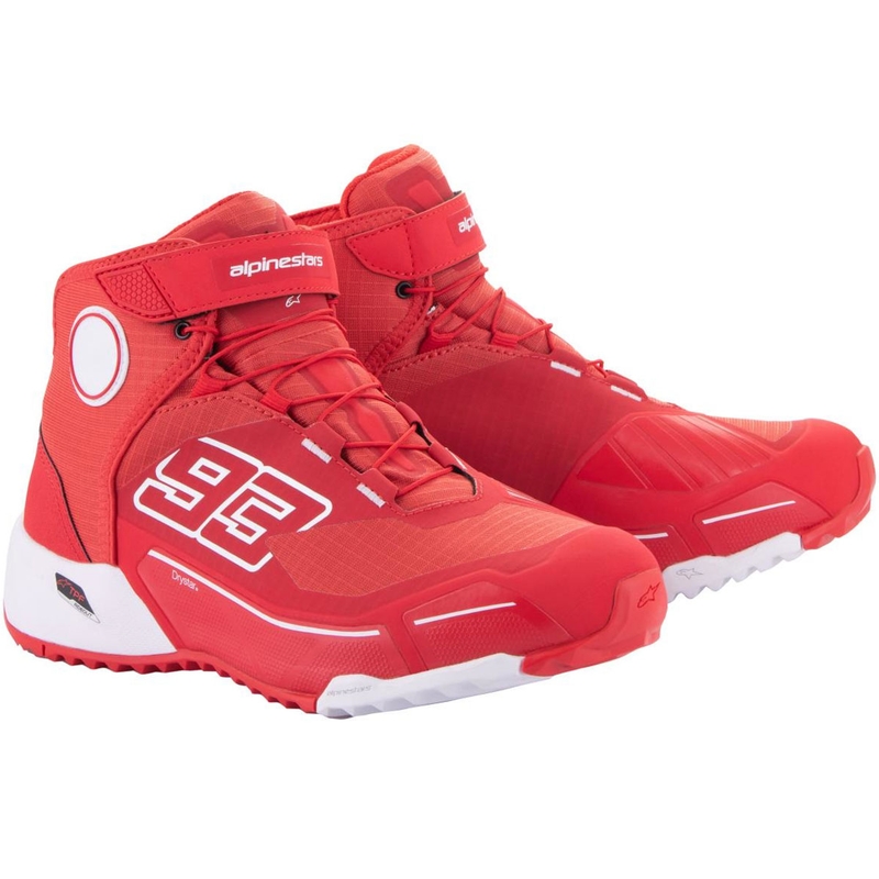 Stivali da moto Alpinestars CR-X Drystar MM93, collezione rosso-bianco