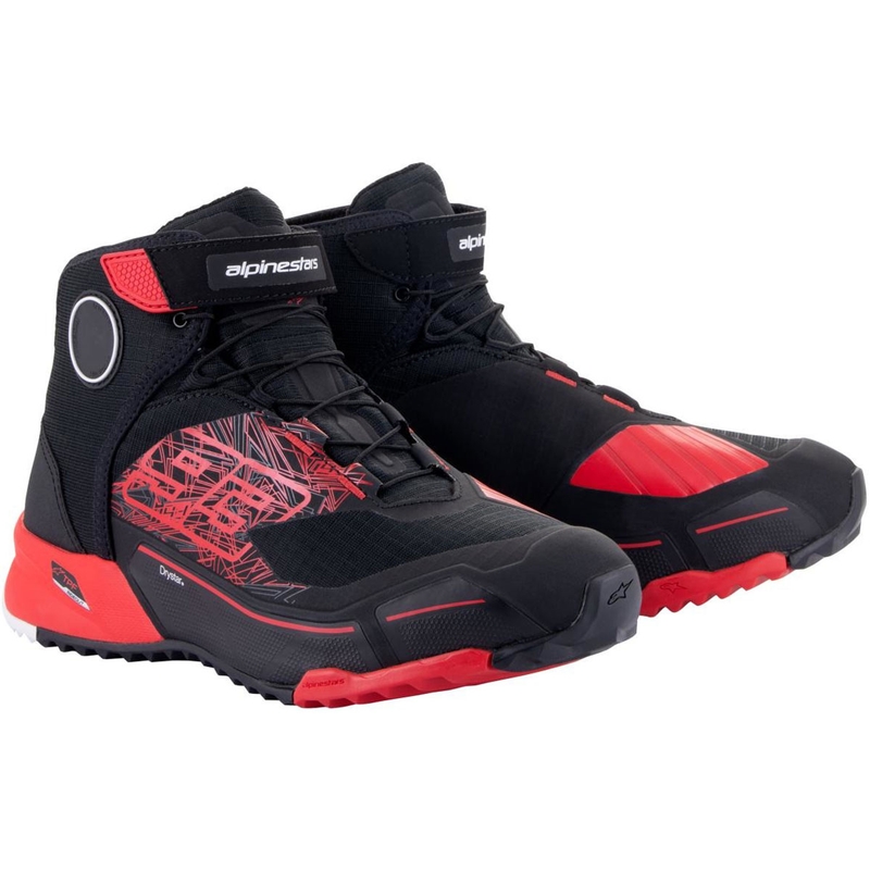 Collezione di stivali da moto Alpinestars CR-X Drystar MM93 neri e rossi