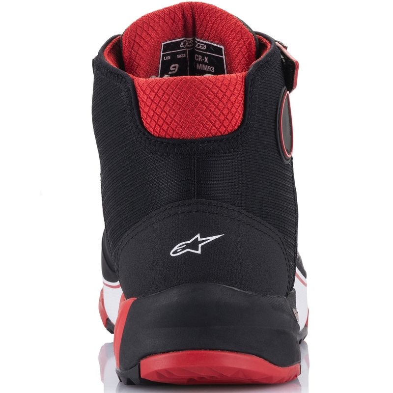 Collezione di stivali da moto Alpinestars CR-X Drystar MM93 nero-rosso-bianco