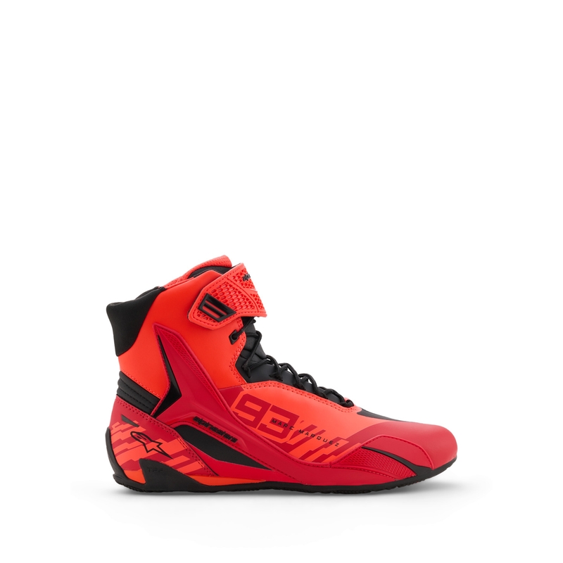 Stivali da moto Alpinestars Faster-4 MM93, collezione fluo, rosso-rosso-nero