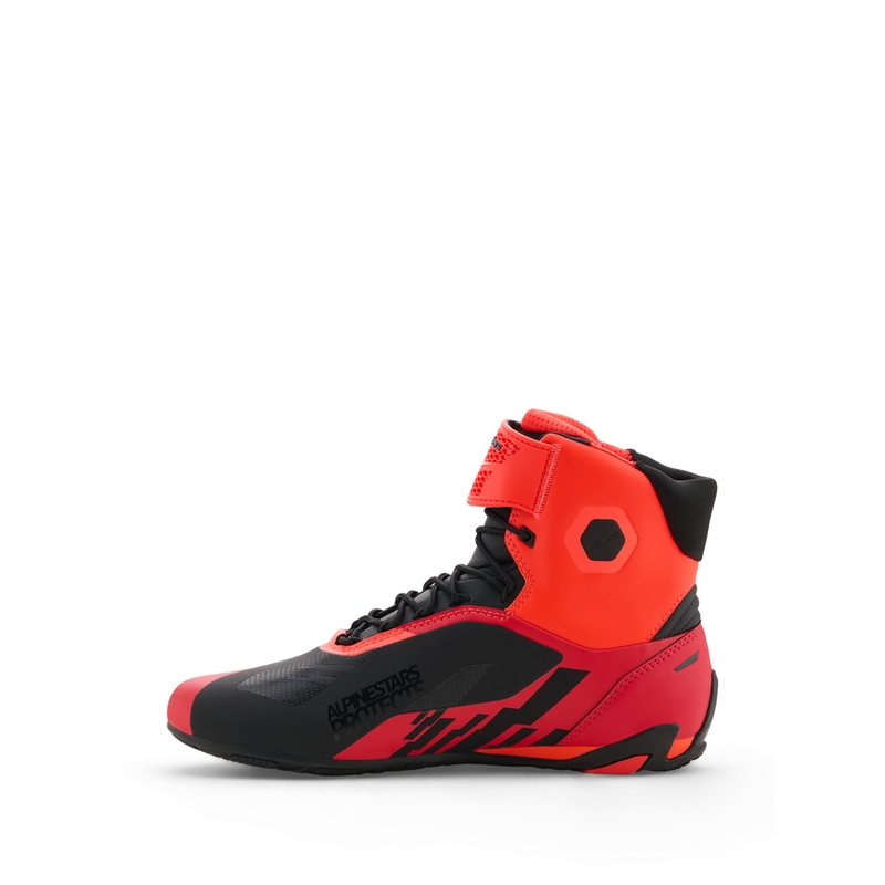 Stivali da moto Alpinestars Faster-4 MM93, collezione fluo, rosso-rosso-nero