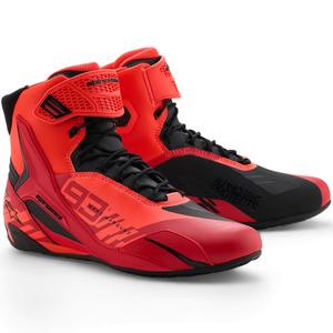 Stivali da moto Alpinestars Faster-4 MM93, collezione fluo, rosso-rosso-nero