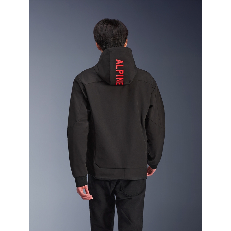 Felpa da motociclista Alpinestars RADIUM TECH HOODIE nera e rossa