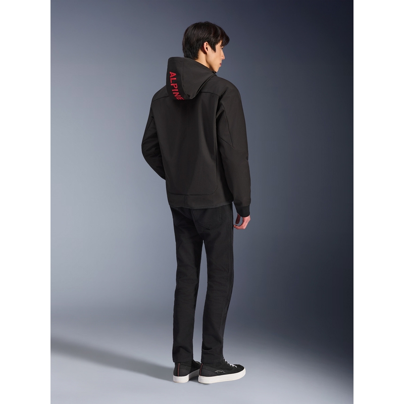 Felpa da motociclista Alpinestars RADIUM TECH HOODIE nera e rossa