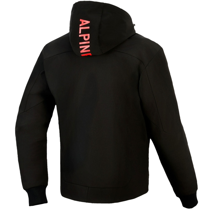 Felpa da motociclista Alpinestars RADIUM TECH HOODIE nera e rossa