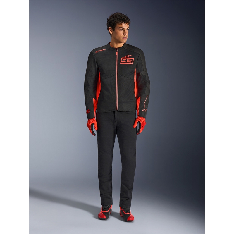 Giacca da moto Alpinestars C-1 AIR MM93, collezione fluo, rosso-rosso-nero
