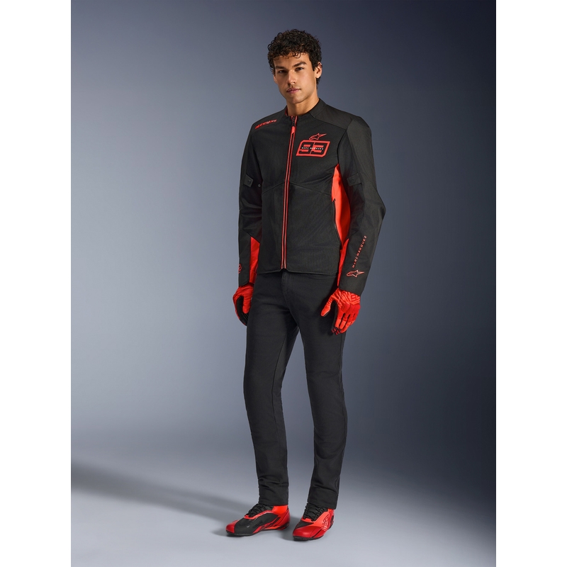 Giacca da moto Alpinestars C-1 AIR MM93, collezione fluo, rosso-rosso-nero