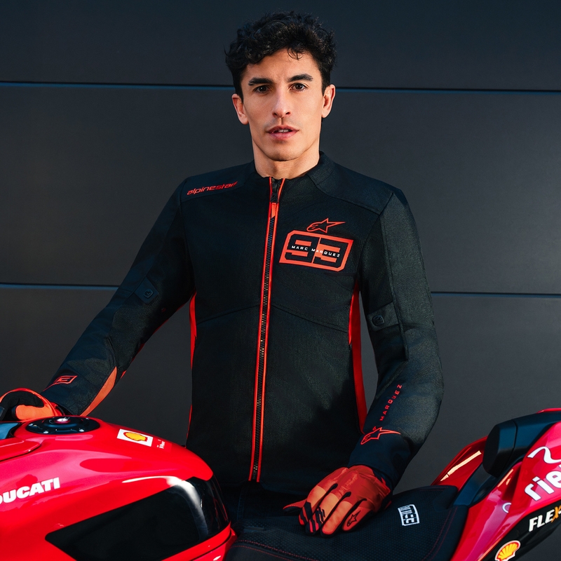 Giacca da moto Alpinestars C-1 AIR MM93, collezione fluo, rosso-rosso-nero