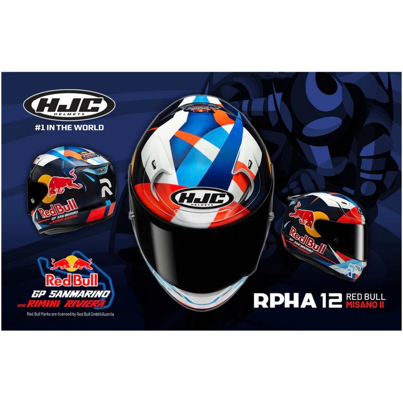 Casco integrale da moto HJC RPHA 12 Red Bull Misano GP 2 MC21 blu-bianco-rosso