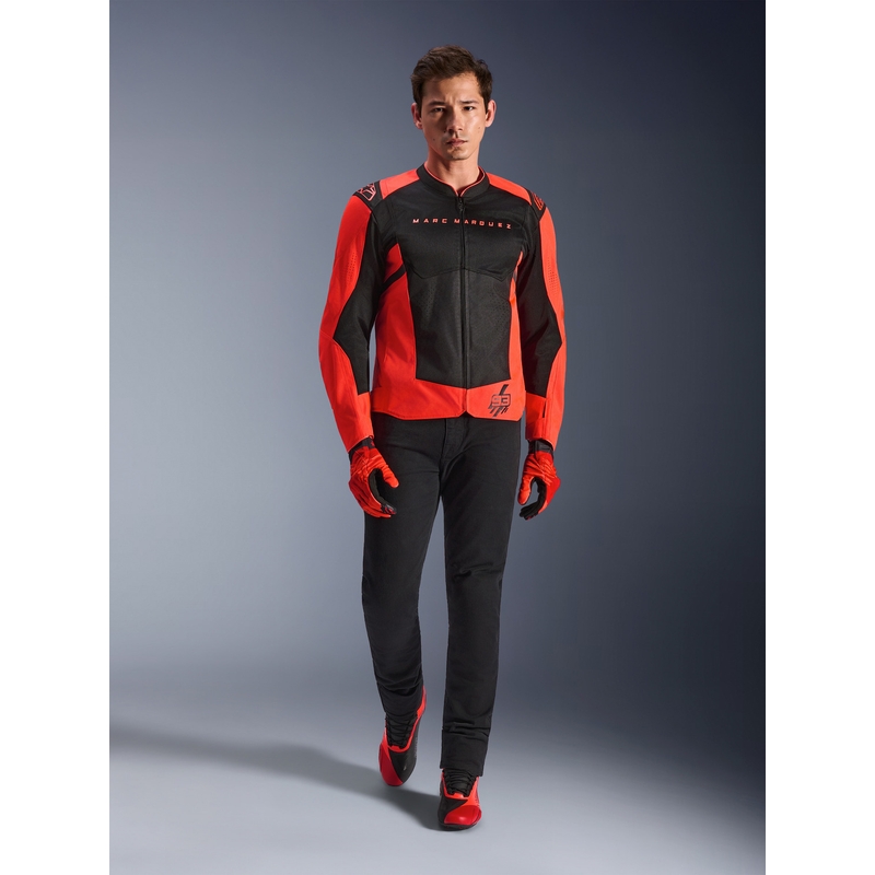 Giacca da moto Alpinestars T-SPS Air V2 MM93, collezione fluo, rosso-nero