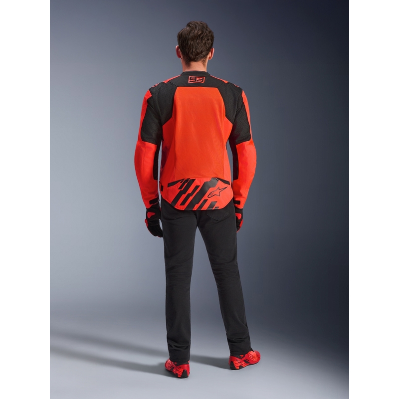 Giacca da moto Alpinestars T-SPS Air V2 MM93, collezione fluo, rosso-nero