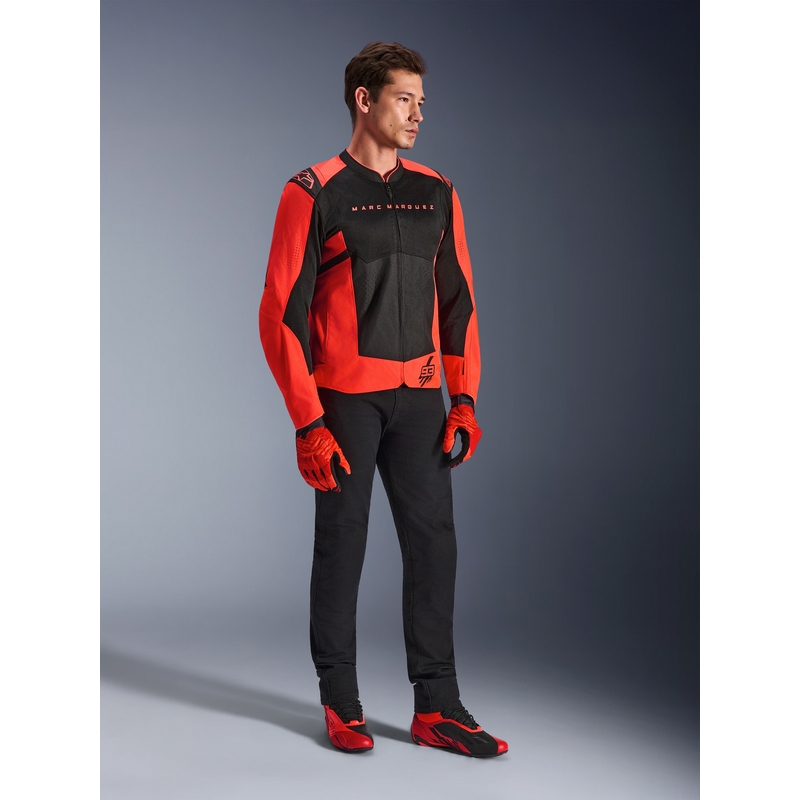 Giacca da moto Alpinestars T-SPS Air V2 MM93, collezione fluo, rosso-nero