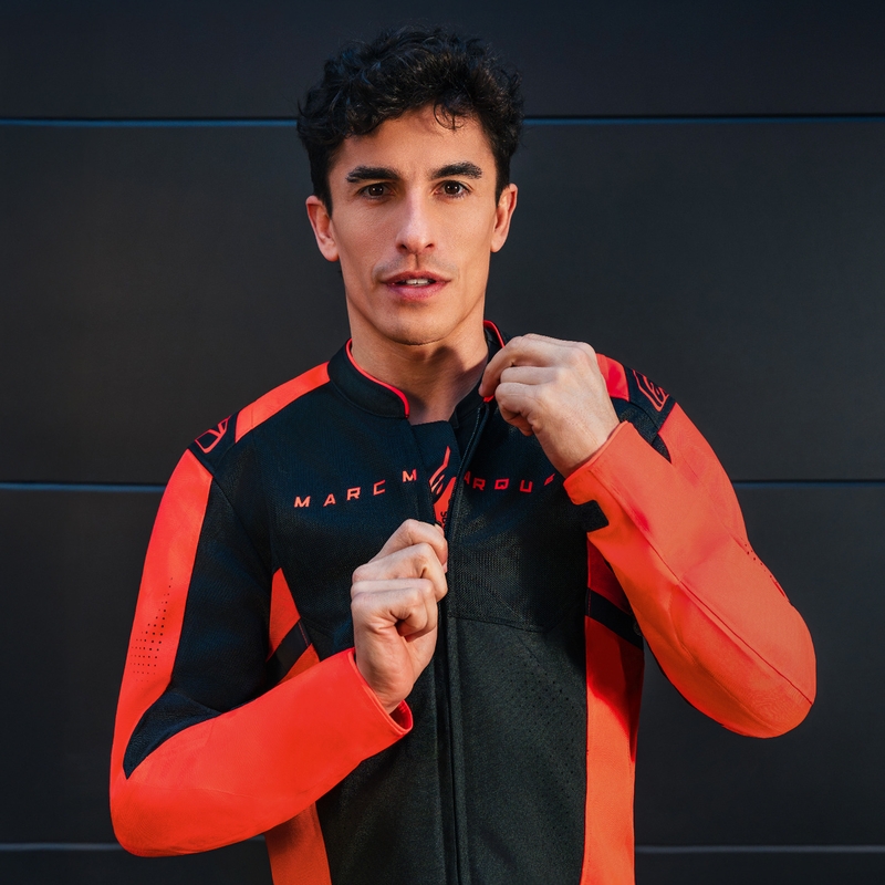Giacca da moto Alpinestars T-SPS Air V2 MM93, collezione fluo, rosso-nero