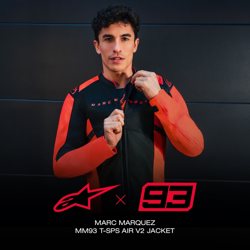 Giacca da moto Alpinestars T-SPS Air V2 MM93, collezione fluo, rosso-nero