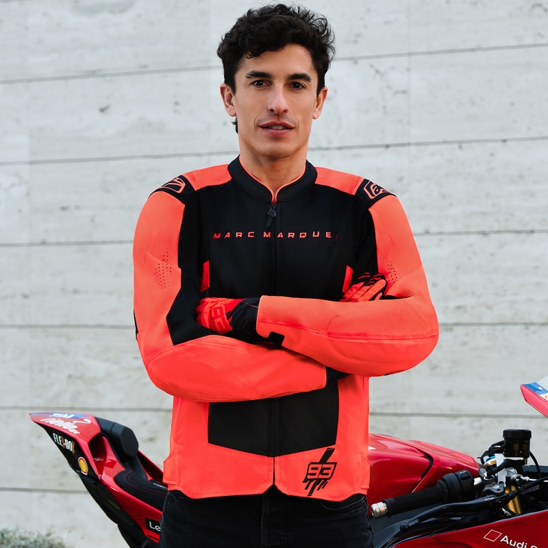 Giacca da moto Alpinestars T-SPS Air V2 MM93, collezione fluo, rosso-nero