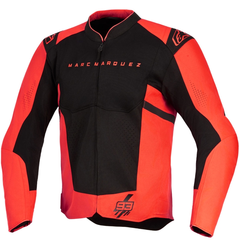 Giacca da moto Alpinestars T-SPS Air V2 MM93, collezione fluo, rosso-nero