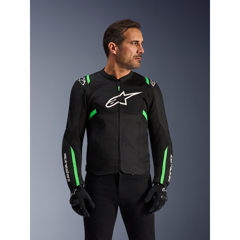Giacca da moto Alpinestars T-SPS Air V2 nera-verde fluo