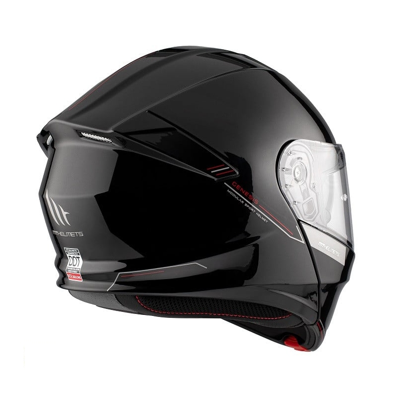 Casco moto apribile MT Genesis SV Solid A1 nero lucido - II. qualità