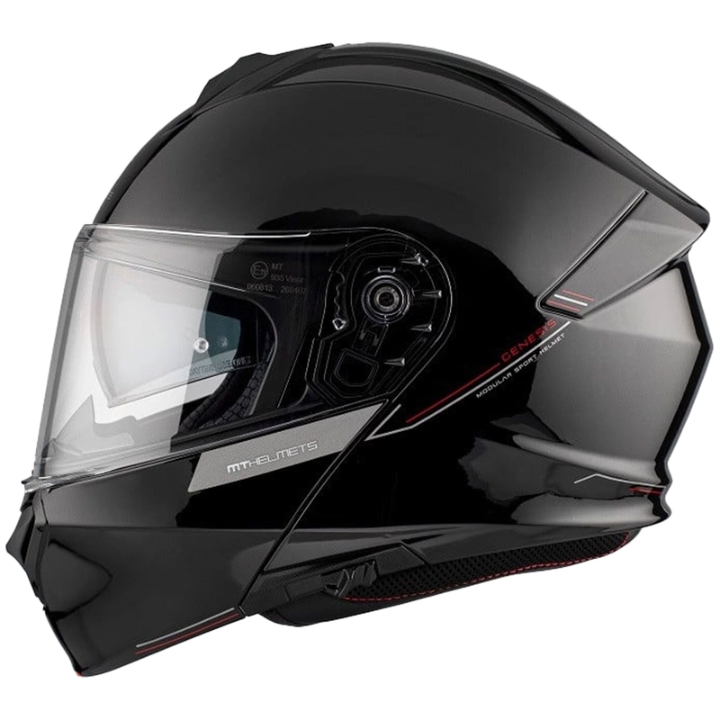 Casco moto apribile MT Genesis SV Solid A1 nero lucido - II. qualità