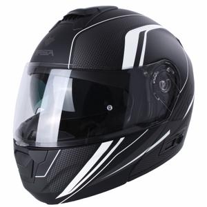 Casco da moto modulare RSA Rival nero-grigio-bianco in offerta - seconda qualità Saldi - II. qualità