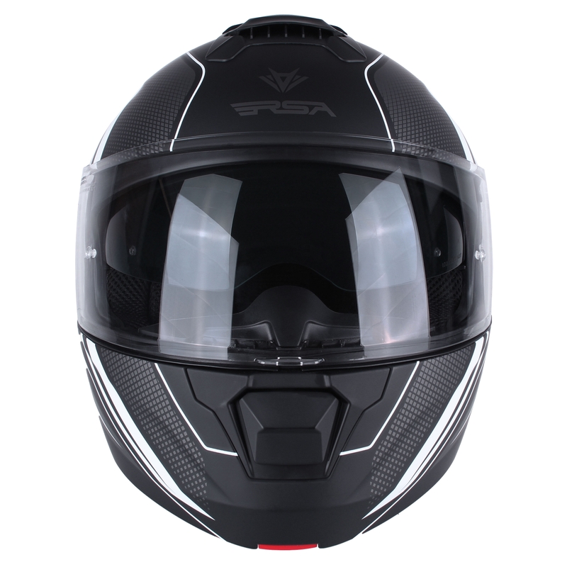 Casco da moto modulare RSA Rival nero-grigio-bianco in offerta - seconda qualità Saldi - II. qualità