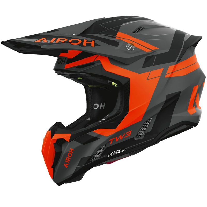 Casco da motocross Airoh Twist 3 Dynasty arancione fluo opaco - II qualità - II. qualità