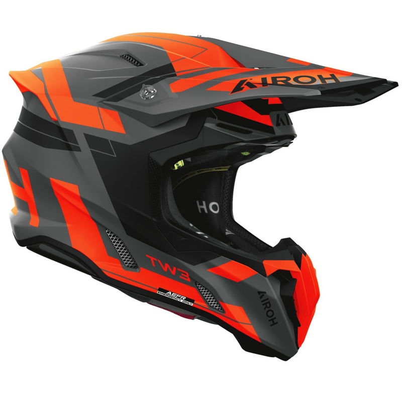 Casco da motocross Airoh Twist 3 Dynasty arancione fluo opaco - II qualità - II. qualità