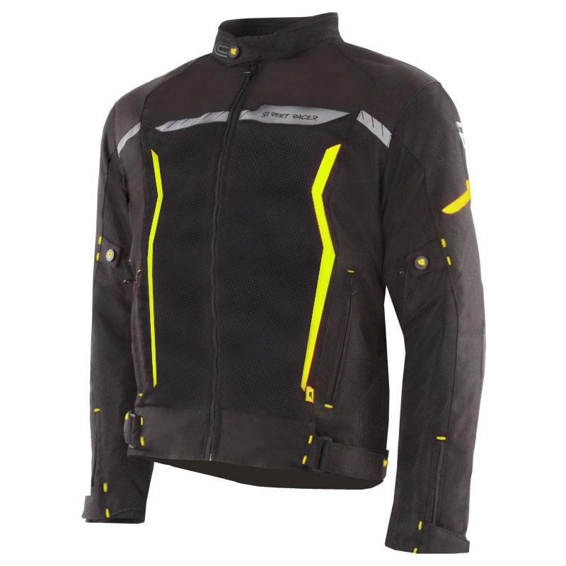 Giacca da moto Street Racer Flex Air nero-giallo fluo - II. qualità