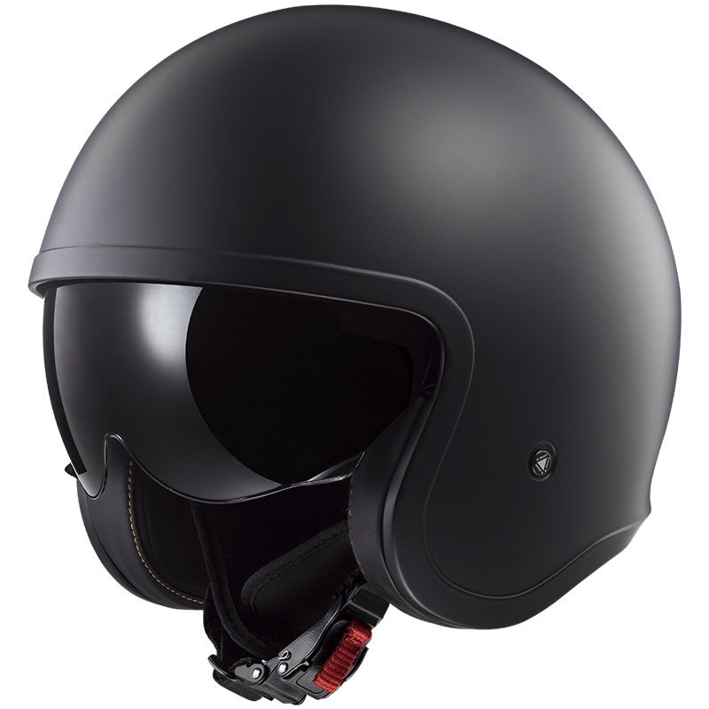 Casco da moto jet LS2 OF599 Spitfire II Solid nero opaco - II. qualità