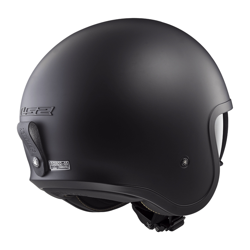 Casco da moto jet LS2 OF599 Spitfire II Solid nero opaco - II. qualità