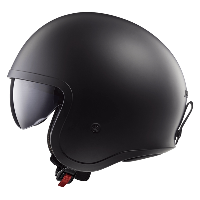 Casco da moto jet LS2 OF599 Spitfire II Solid nero opaco - II. qualità