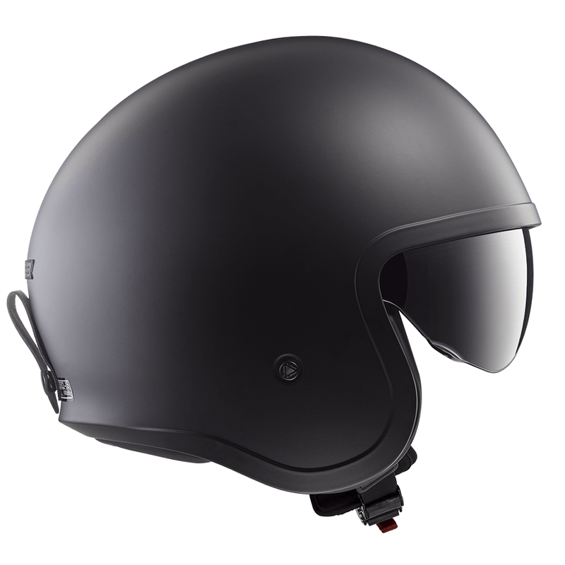 Casco da moto jet LS2 OF599 Spitfire II Solid nero opaco - II. qualità