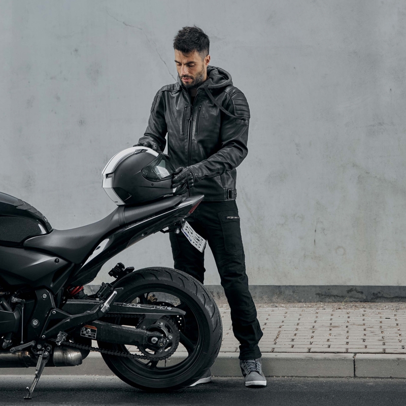 Giacca da motociclista Rebelhorn Impala nera - seconda qualità - II. qualità