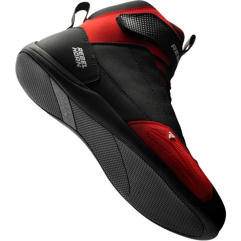 Stivali da moto Rebelhorn Swift neri e rossi - seconda qualità - II. qualità