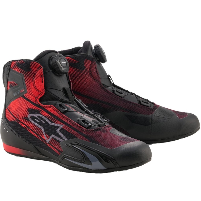 Stivali da moto Alpinestars Celer Vented neri e rossi