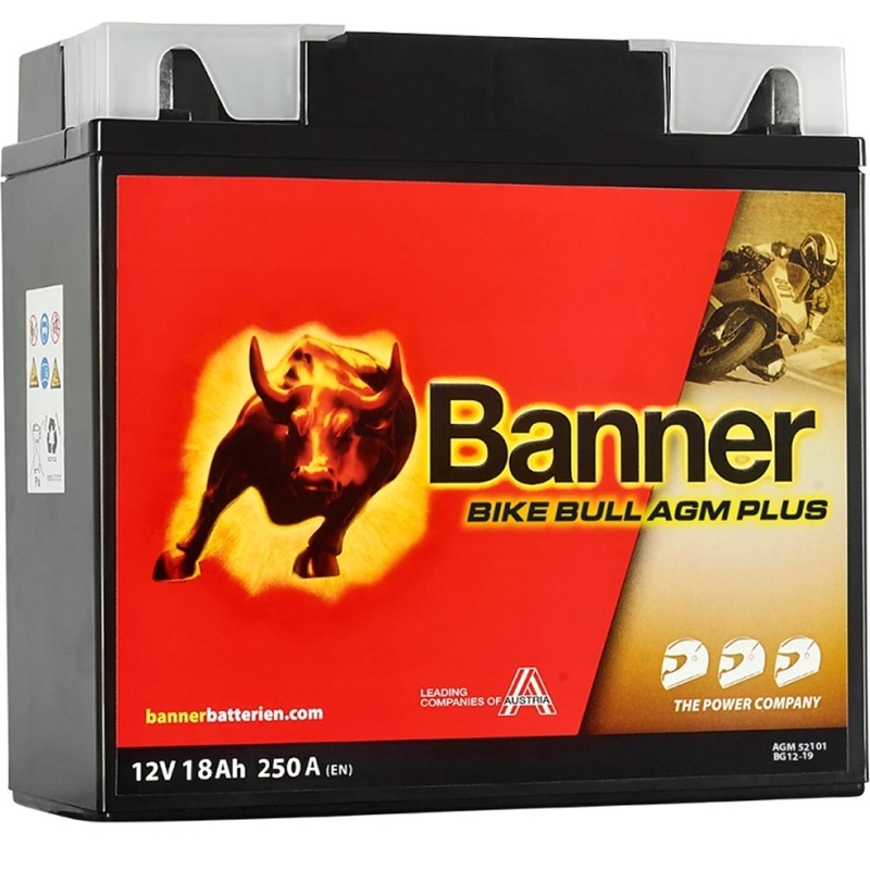 Batteria AGM Banner Bike Bull AGM PLUS AGM PLUS 521 01 / BG12-19 - G12-19