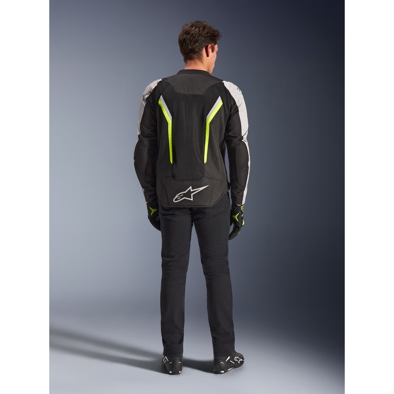 Giacca da moto Alpinestars AST V3 Air bianco-giallo fluo-nero