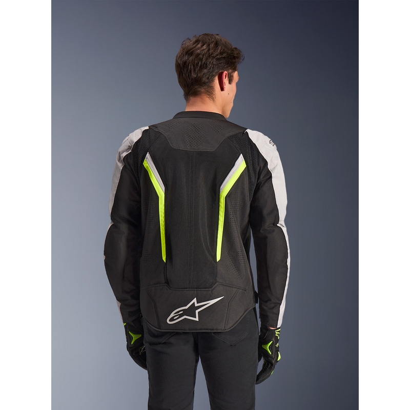 Giacca da moto Alpinestars AST V3 Air bianco-giallo fluo-nero