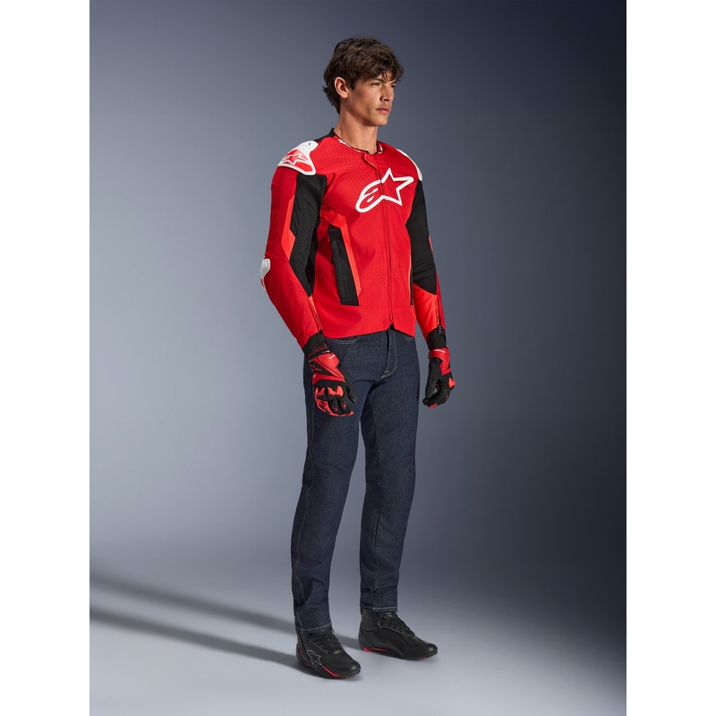 Giacca da moto Alpinestars T-GP Air rosso-fluo rosso-bianco-nero