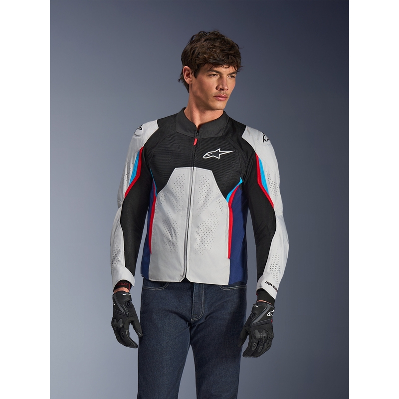 Giacca da moto Alpinestars AST V3 Air bianco-blu-rosso-nero