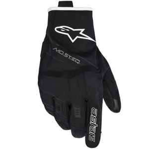 Guanti da moto impermeabili Alpinestars MOBLAST, neri, bianchi e bianco sporco.