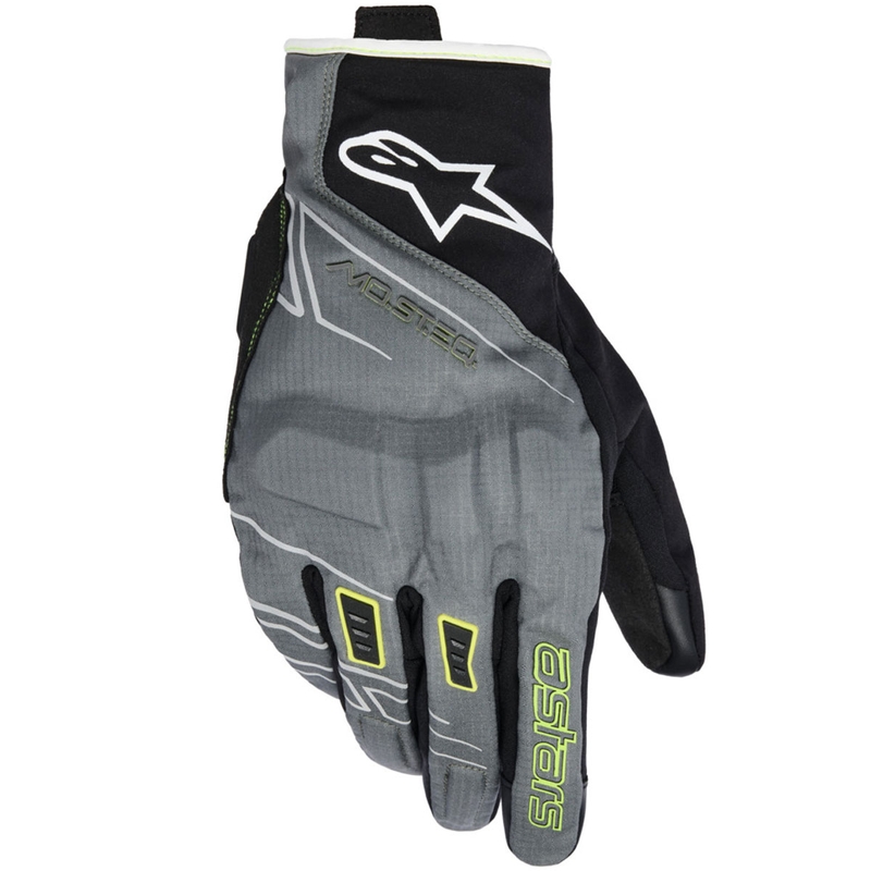 Guanti da moto impermeabili Alpinestars MOBLAST grigio-nero-giallo fluo-bianco