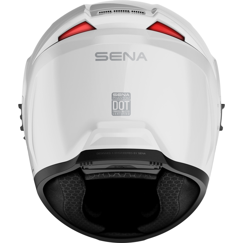 Casco integrale da moto con cuffie SENA Phantom ANC bianco lucido